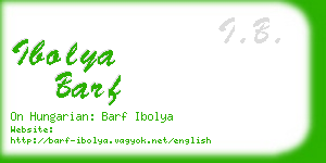 ibolya barf business card